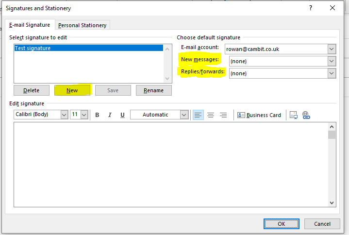 How to add a signature – Camb IT Support Ltd